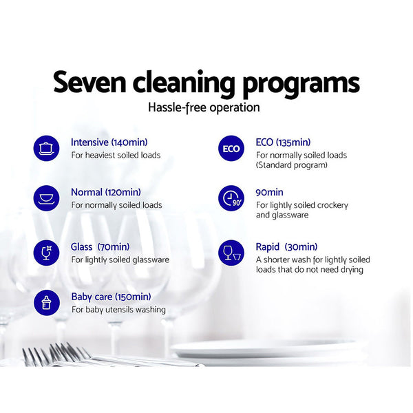 Devanti Benchtop Dishwasher 6 Place Setting Counter Bench Top Dish Washer Black Devanti