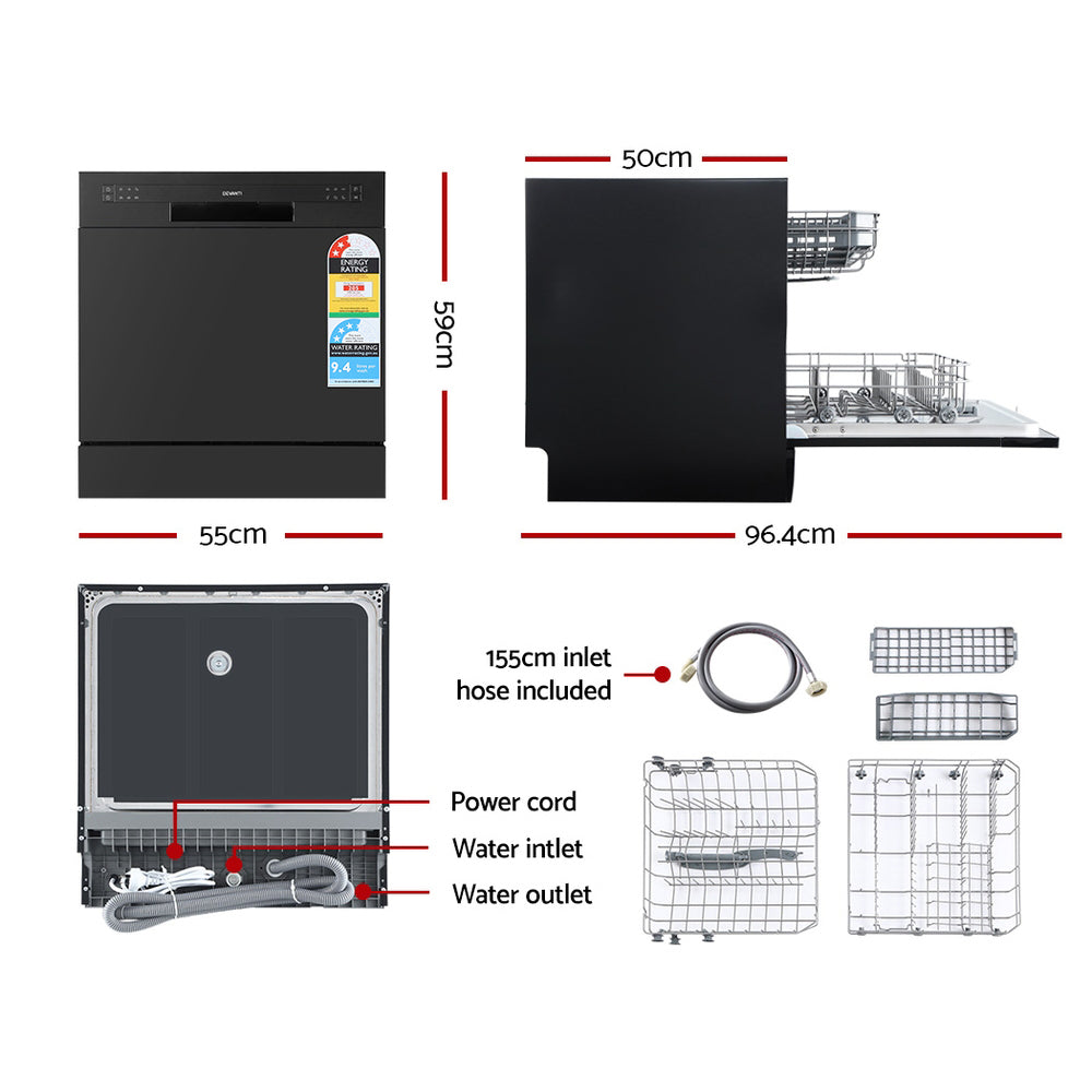 Devanti Benchtop Dishwasher Counter Bench Top Freestanding Dish Washer 8 Place freeshipping - Awezingly