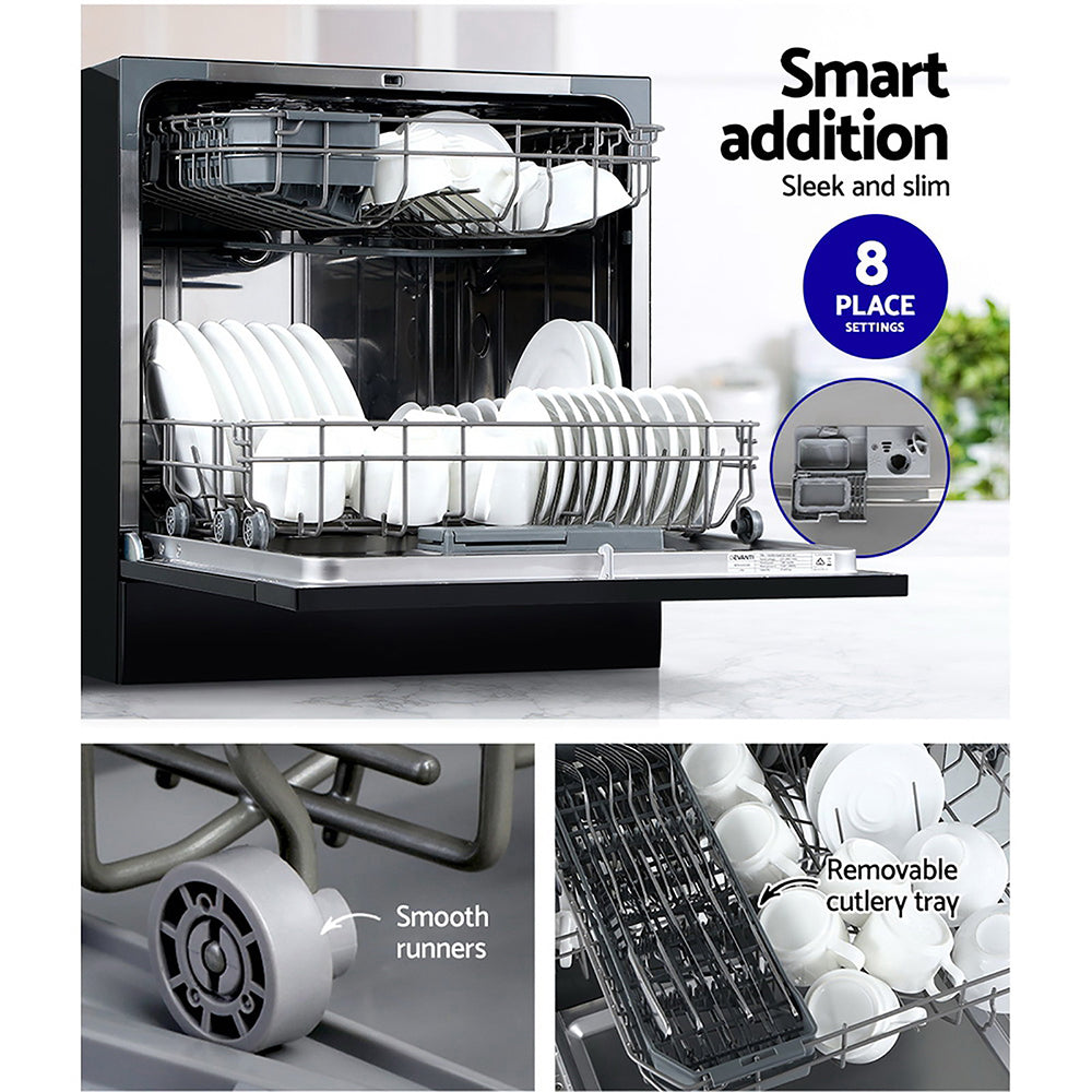 Devanti Benchtop Dishwasher Counter Bench Top Freestanding Dish Washer 8 Place freeshipping - Awezingly