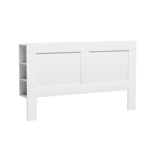 Artiss Bed Frame King Size Bed Head with Shelves Headboard Bedhead Base White Artiss