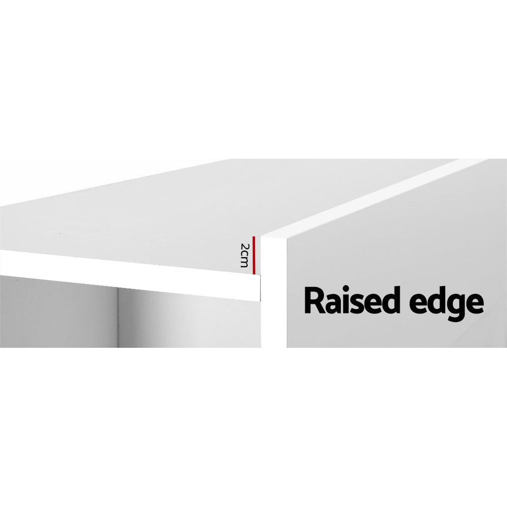 Artiss Bed Frame King Size Bed Head with Shelves Headboard Bedhead Base White Artiss