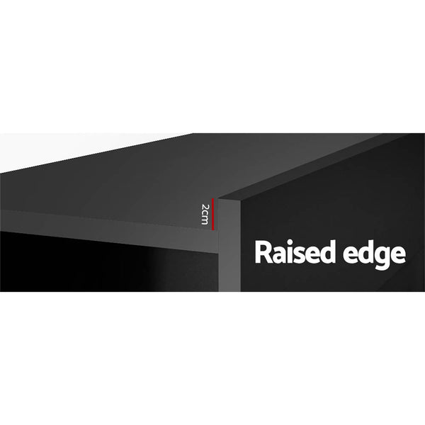 Artiss Bed Frame Double Size Bed Head with Shelves Headboard Bedhead Base Black Artiss