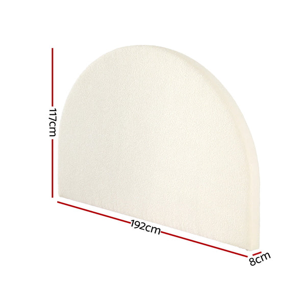 Artiss Bed Frame King Size Bed Head Boucle Headboard Bedhead Base GREI White Artiss