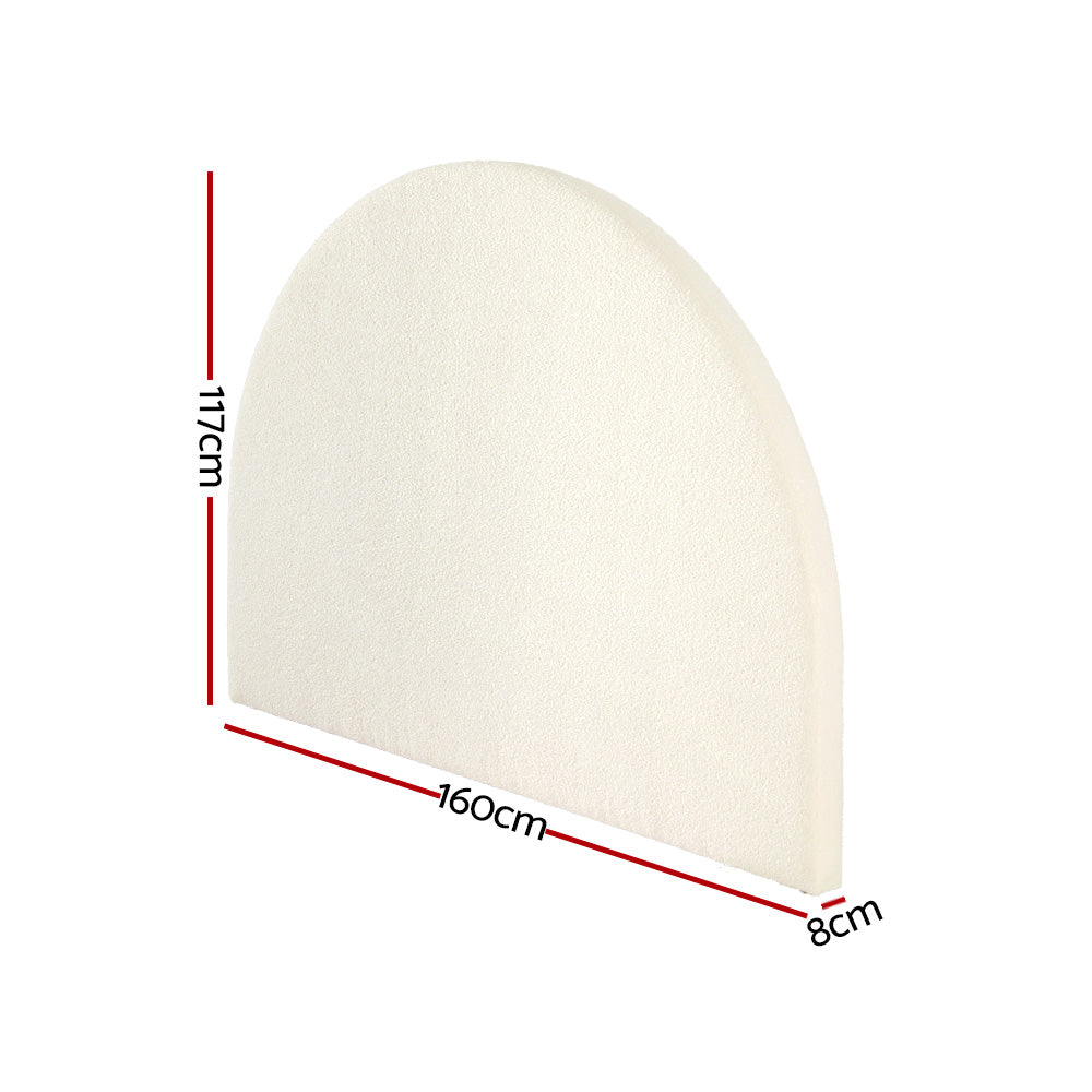 Artiss Bed Frame Queen Size Bed Head Boucle Headboard Bedhead Base GREI White Artiss