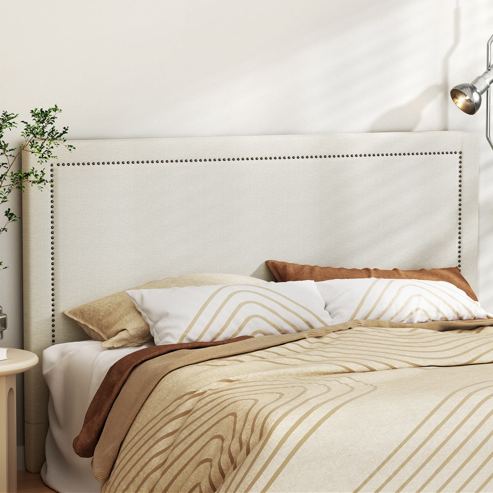 Artiss Bed Head King Size Fabric - RIVE Beige Artiss