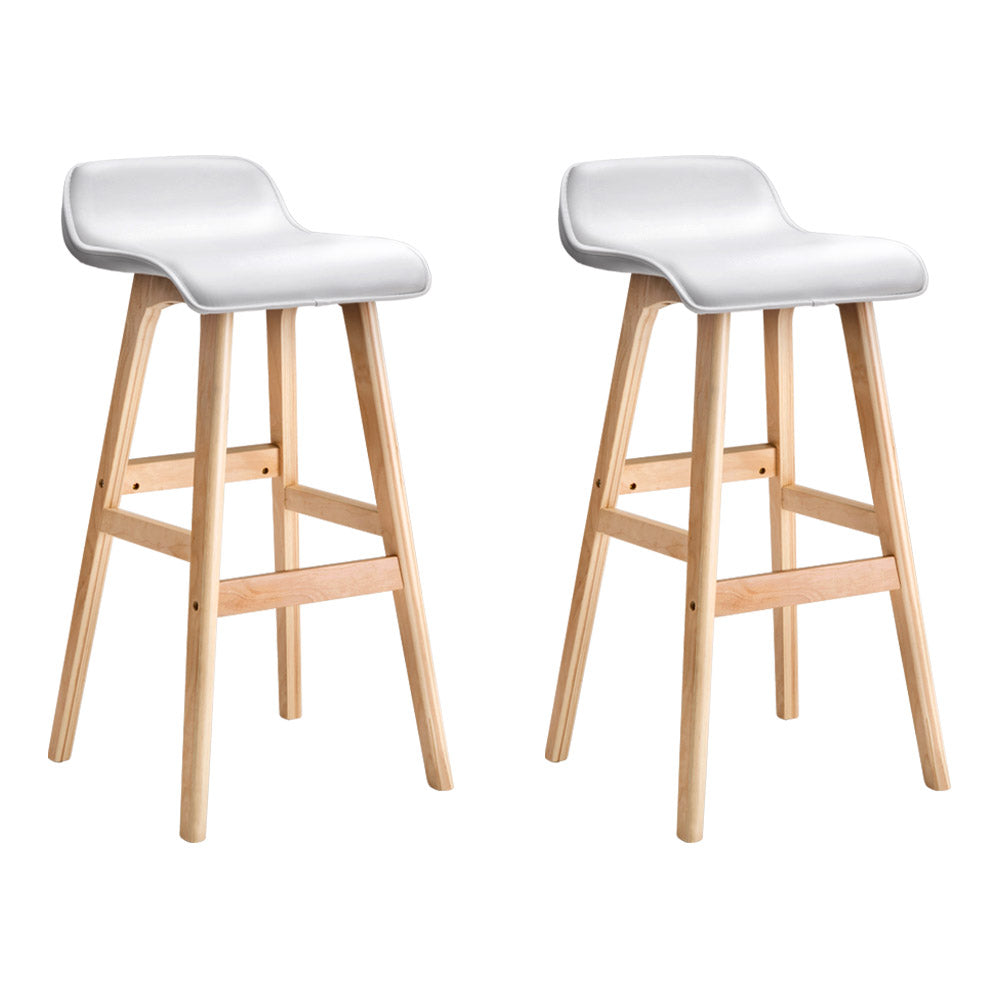 Artiss 2x Bar Stools Wooden Stool White Artiss