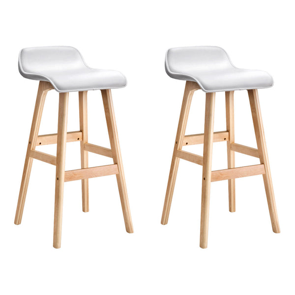 Artiss 2x Bar Stools Wooden Stool White Artiss