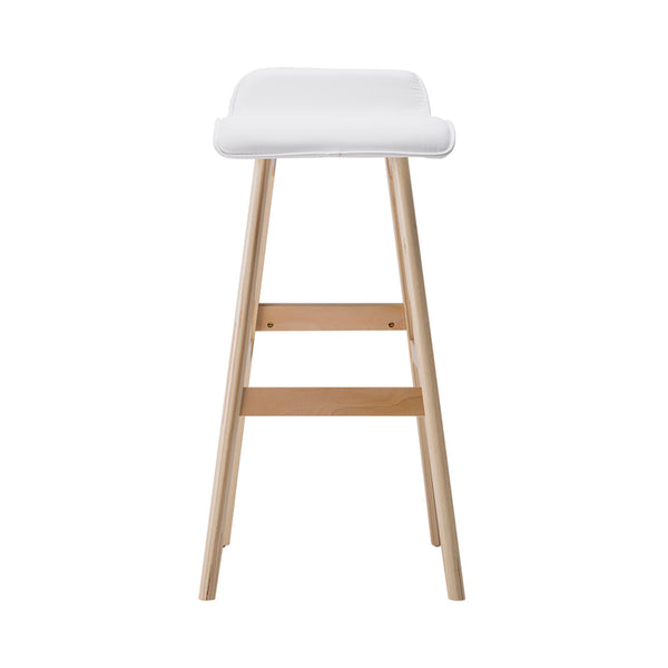 Artiss 2x Bar Stools Wooden Stool White Artiss