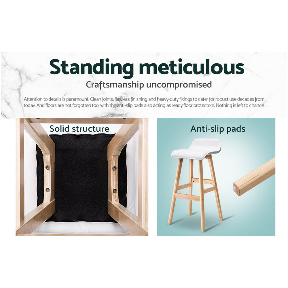 Artiss 2x Bar Stools Wooden Stool White Artiss