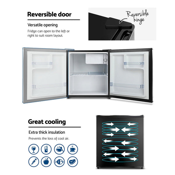 Devanti Bar Fridge 48L - Black Devanti