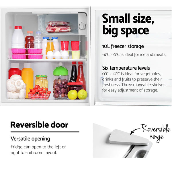 Devanti 48L Portable Mini Bar Fridge - White freeshipping - Awezingly