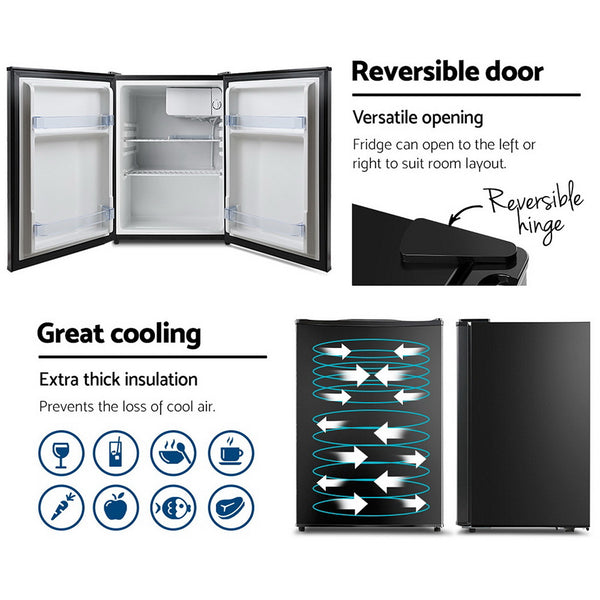 Devanti 70L Portable Mini Bar Fridge - Black freeshipping - Awezingly