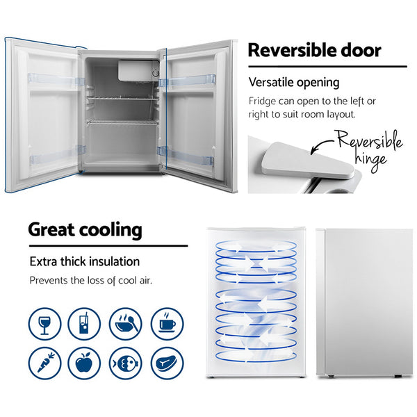 Devanti 70L Portable Mini Bar Fridge - White freeshipping - Awezingly