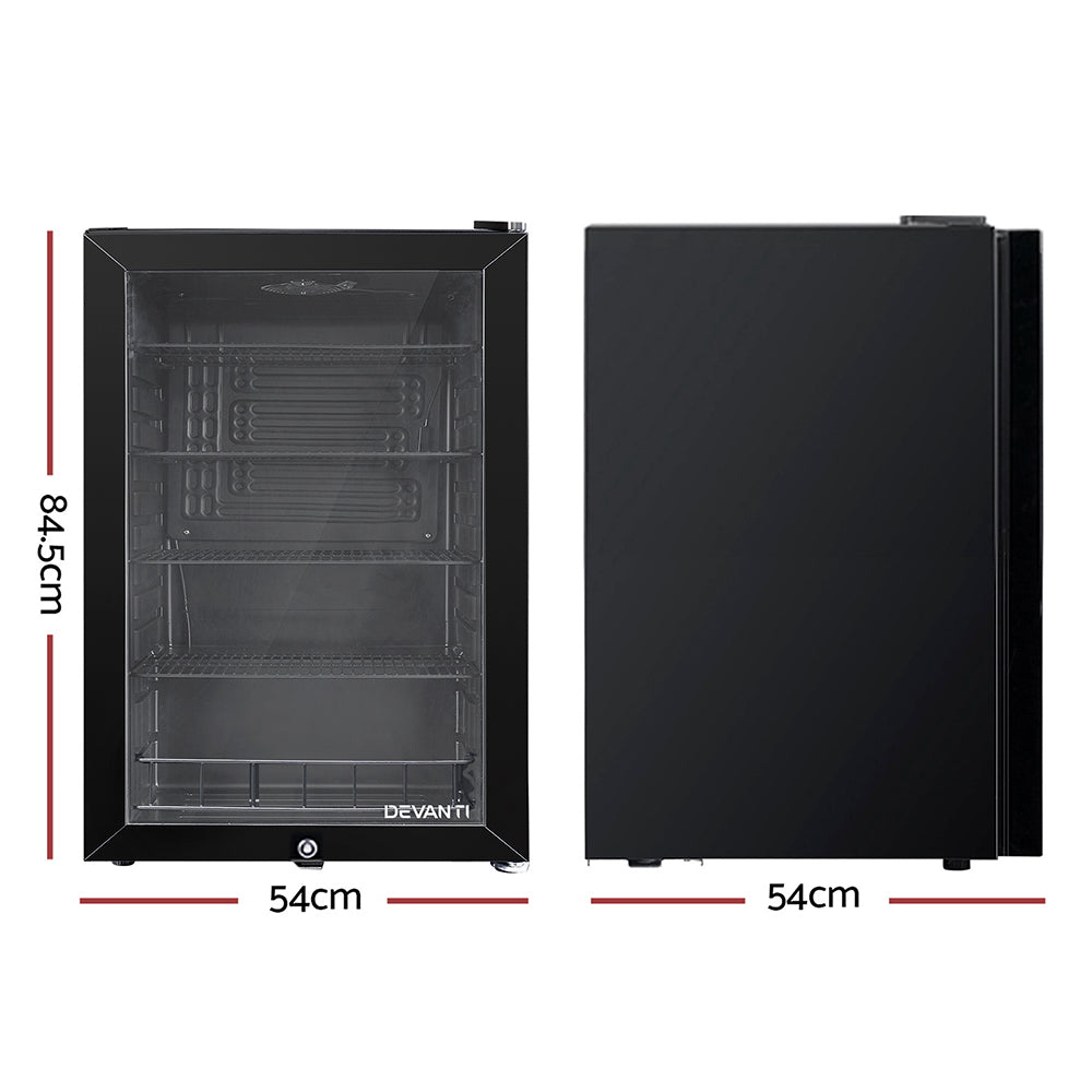 Devanti 115L Bar Fridge Glass Door Mini Freezer Fridges Countertop Beverage Commercial freeshipping - Awezingly