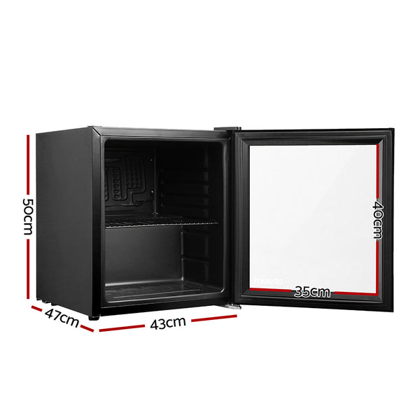 Devanti 46L Glass Door Bar Fridge Mini Countertop Freezer Fridges Bottle Cooler freeshipping - Awezingly