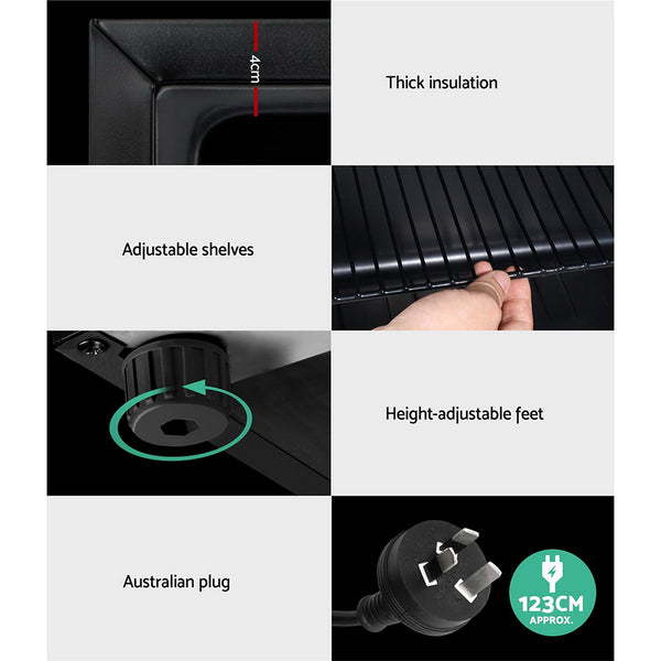 Devanti 46L Glass Door Bar Fridge Mini Countertop Freezer Fridges Bottle Cooler freeshipping - Awezingly