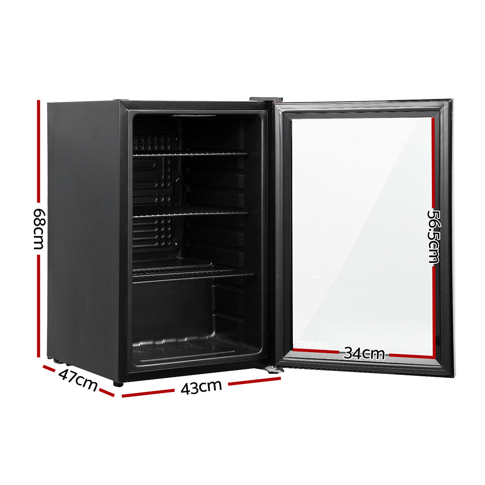 Devanti 70L Bar Fridge Glass Door Mini Countertop Freezer Fridges Bottle Cooler freeshipping - Awezingly