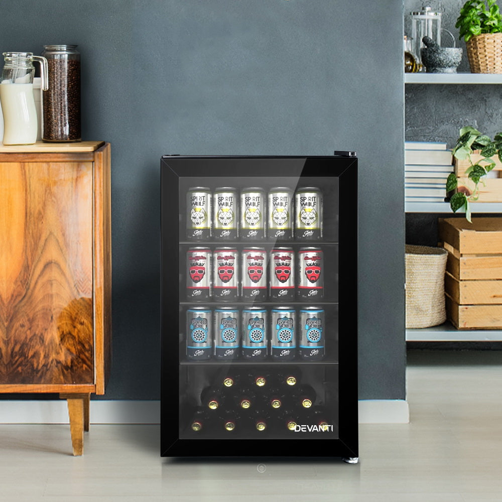 Devanti 70L Bar Fridge Glass Door Mini Countertop Freezer Fridges Bottle Cooler freeshipping - Awezingly