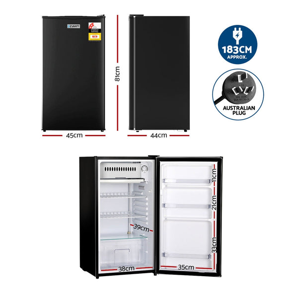 Devanti 95L Bar Fridge Black Devanti