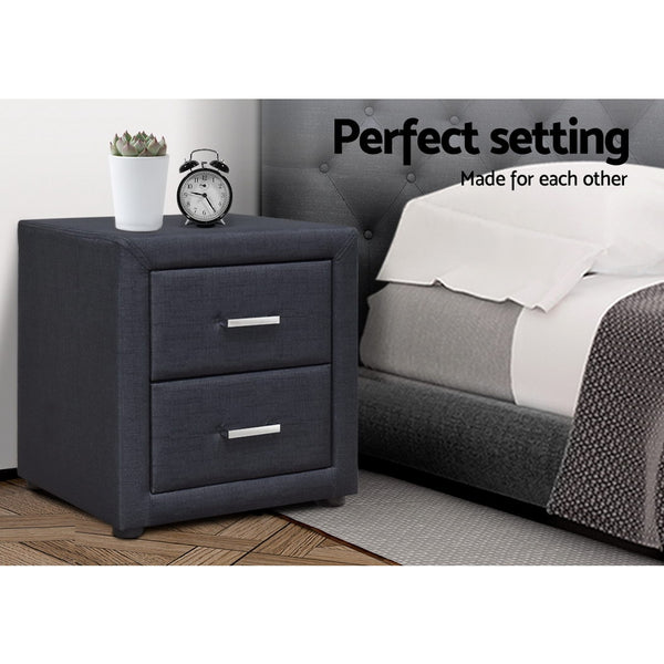 Artiss Moda Bedside table - Charcoal freeshipping - Awezingly