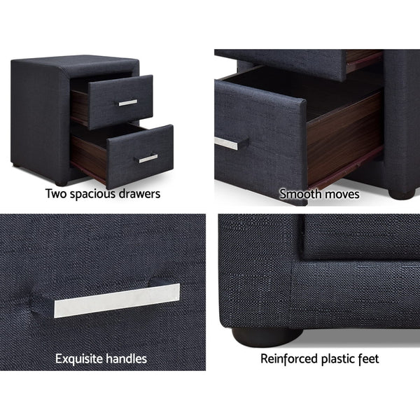 Artiss Moda Bedside table - Charcoal freeshipping - Awezingly