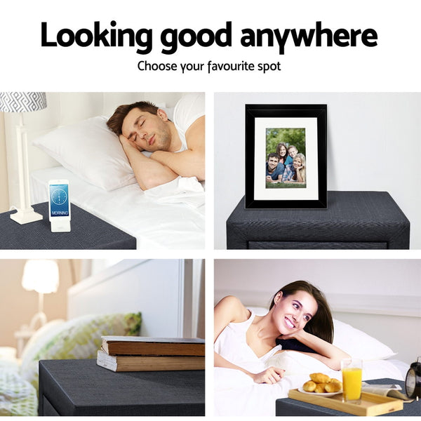 Artiss Moda Bedside table - Charcoal freeshipping - Awezingly