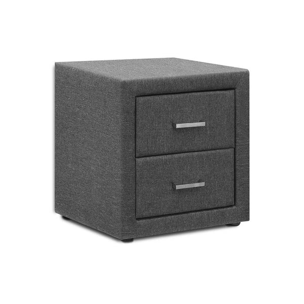 Artiss Fabric Bedside Table - Grey freeshipping - Awezingly
