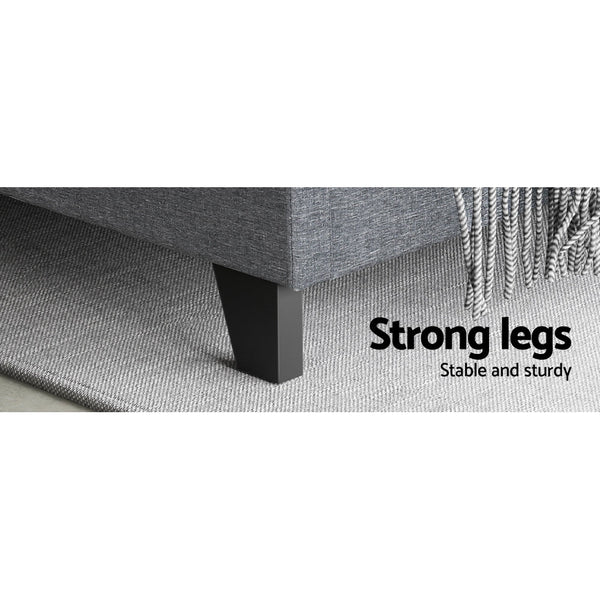 Artiss Queen Size Fabric Bed Frame Headboard- Grey Artiss