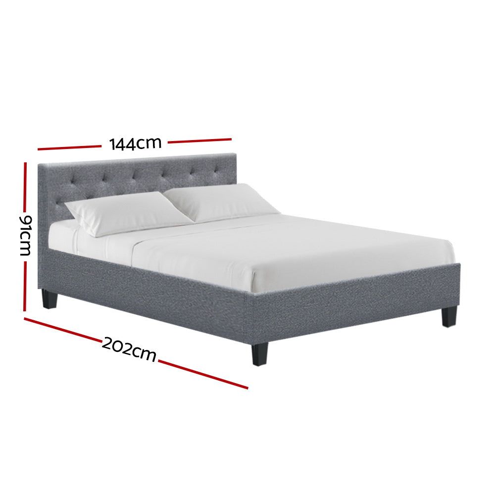 Artiss Bed Frame Double Size Grey VANKE Artiss