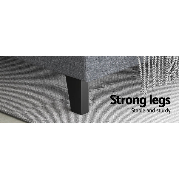 Artiss VANKE Queen Size Bed Frame Base Fabric Headboard Wooden Mattress Artiss