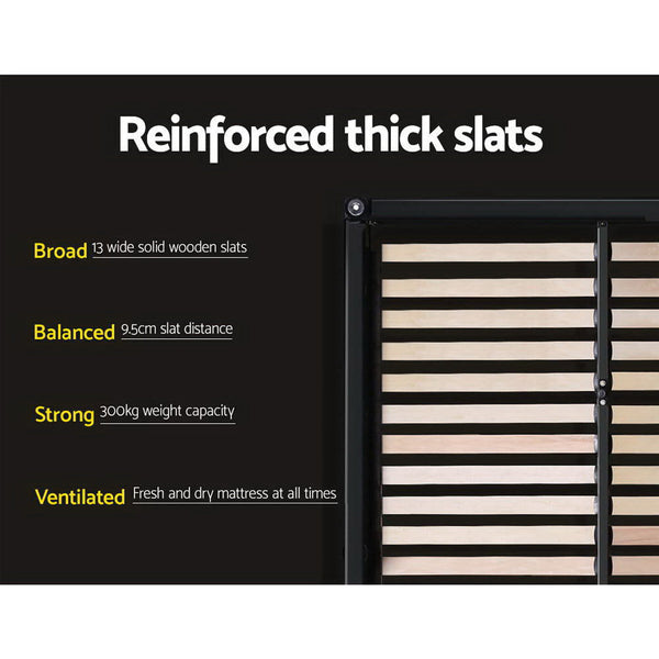 Artiss Vila Bed Frame Fabric Gas Lift Storage - Charcoal Queen Artiss