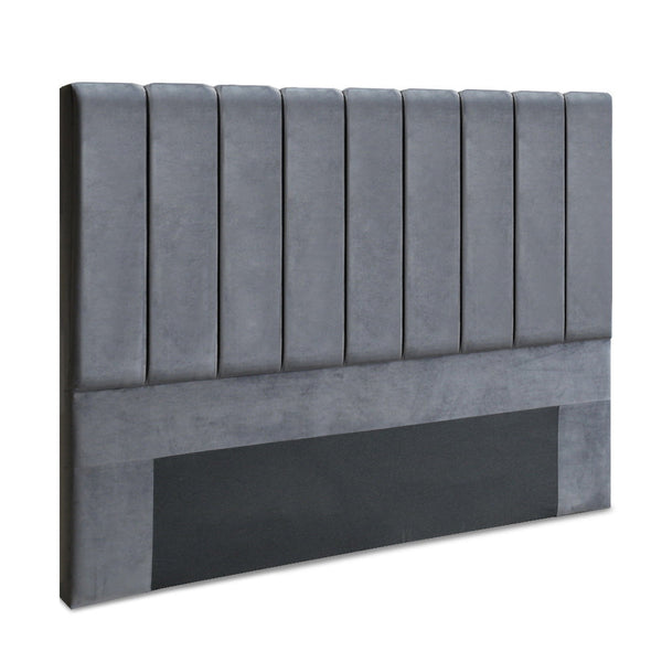 Artiss VELA Bed Head Headboard King Size Bedhead Velvet Grey Artiss