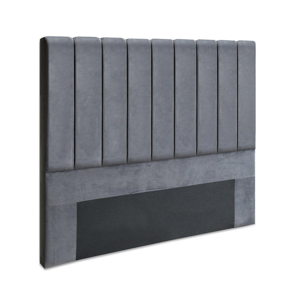 Artiss VELA Bed Head Headboard Queen Size Bedhead Velvet Grey Artiss