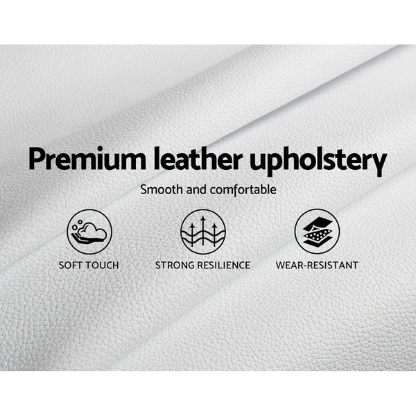 Artiss Bed Frame King Size Gas Lift Base With Storage White Leather Tiyo Collection Artiss