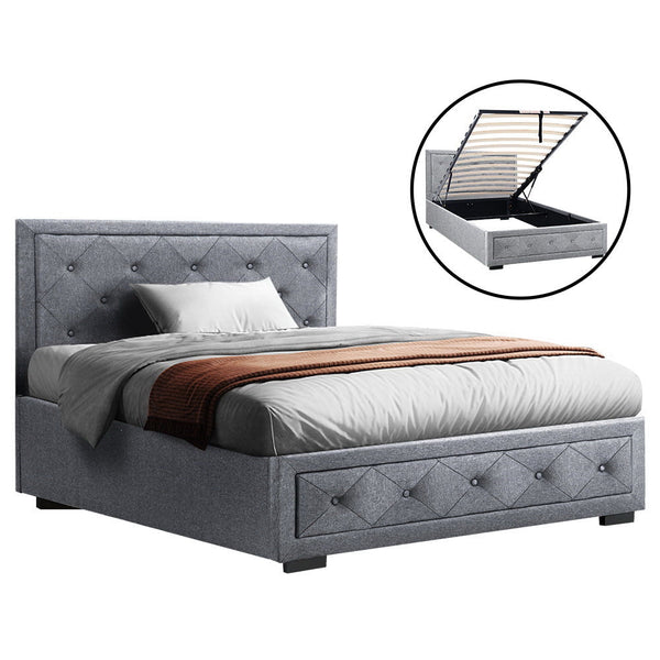 Artiss Bed Frame King Single Size Gas Lift Mattress Base with Storage Fabric Artiss