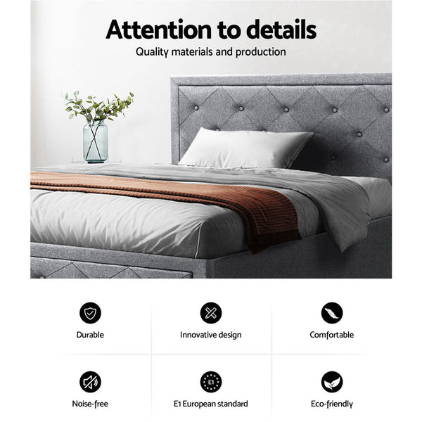 Artiss Bed Frame King Single Size Gas Lift Mattress Base with Storage Fabric Artiss