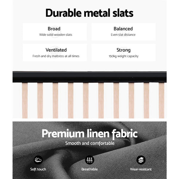 Artiss Bed Frame King Single Size Gas Lift Mattress Base with Storage Fabric Artiss