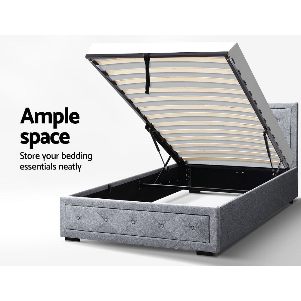 Artiss Bed Frame King Single Size Gas Lift Mattress Base with Storage Fabric Artiss