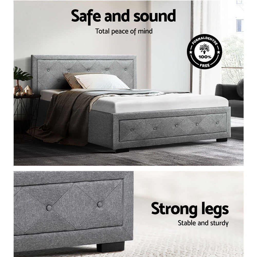 Artiss Bed Frame King Single Size Gas Lift Mattress Base with Storage Fabric Artiss