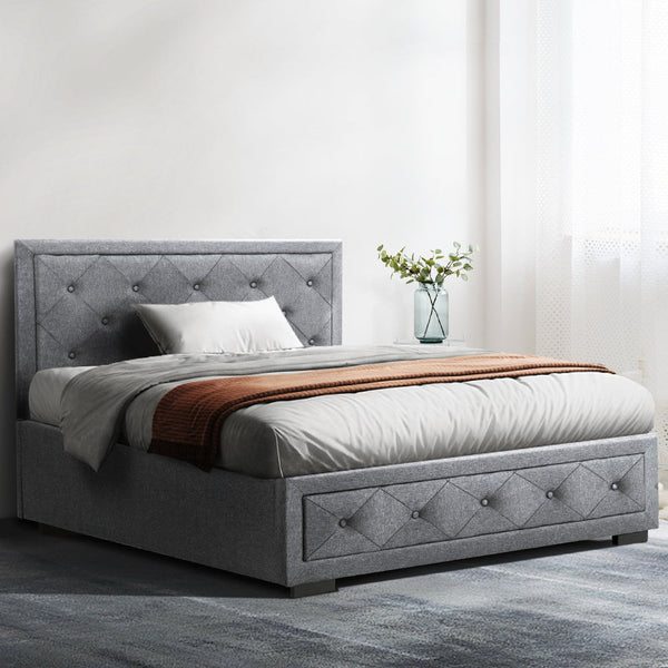 Artiss Bed Frame King Single Size Gas Lift Mattress Base with Storage Fabric Artiss