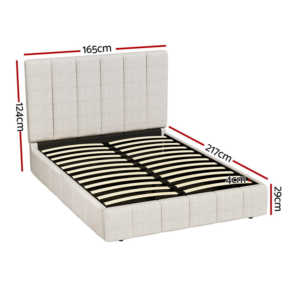 Artiss Bed Frame Queen Size Beige TETTE Artiss