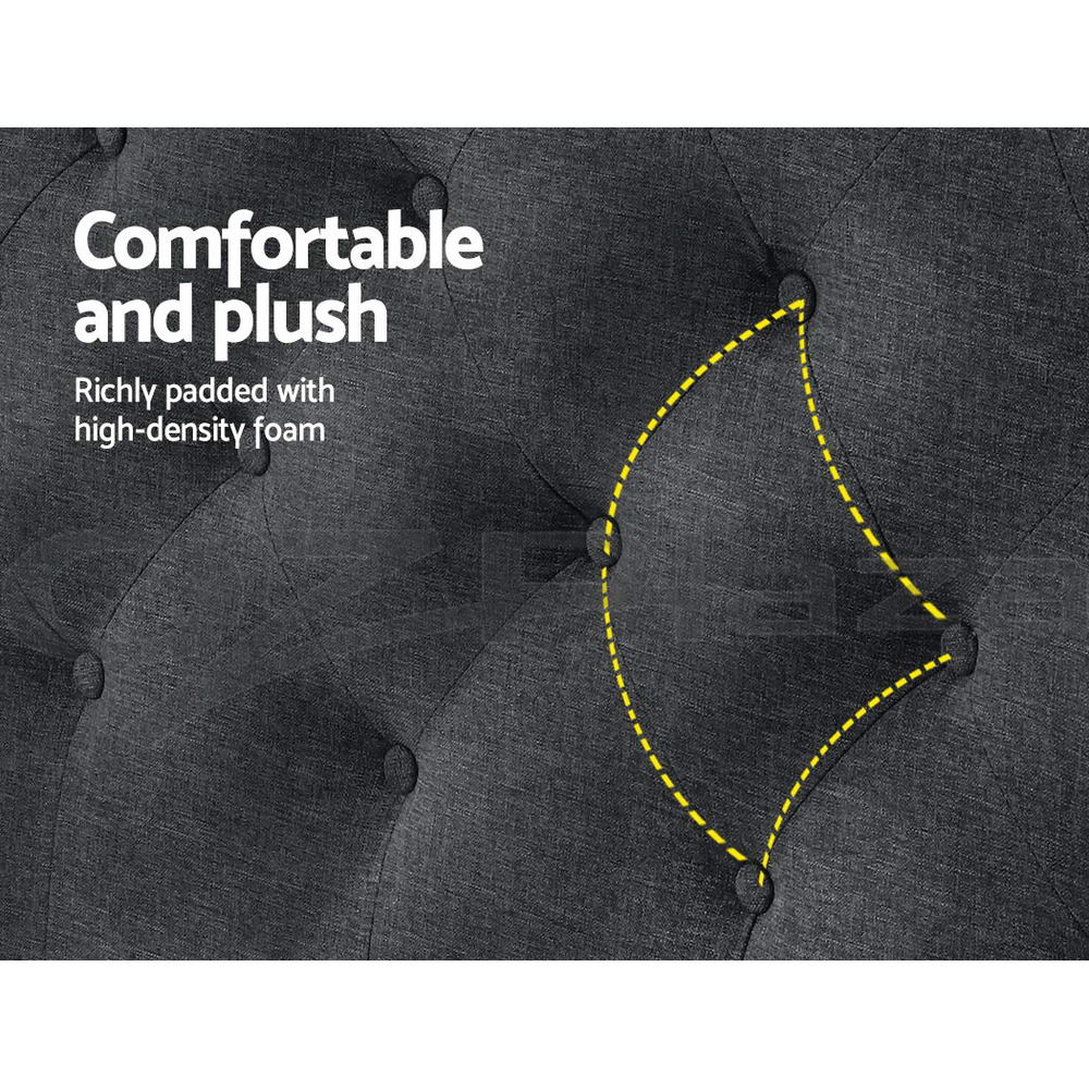 Artiss King Size Bed Head Headboard Bedhead Fabric Frame Base CAPPI Charcoal Artiss