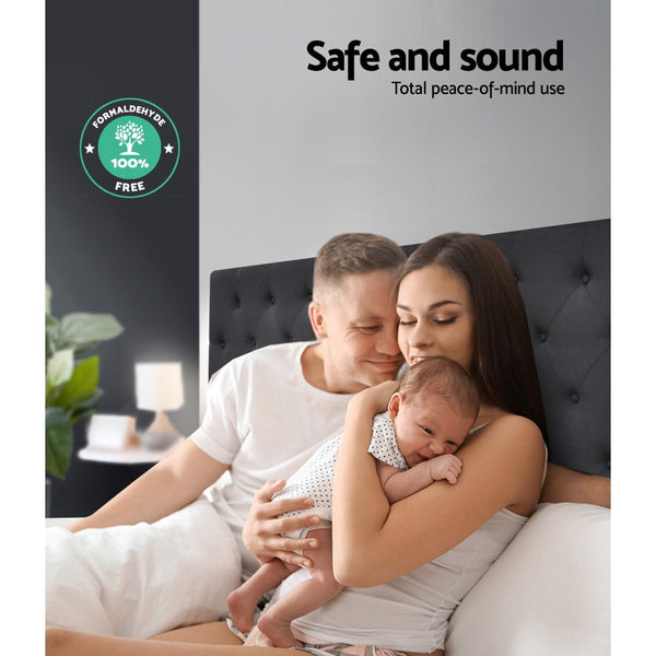 Artiss Bed Head Headboard Queen Size Bedhead Fabric Frame Base CAPPI Charcoal Artiss