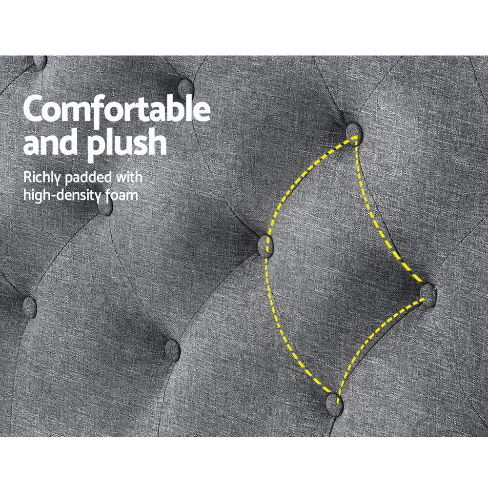 Artiss Bed Head Headboard Queen Bedhead Fabric Frame Base CAPPI Grey Artiss