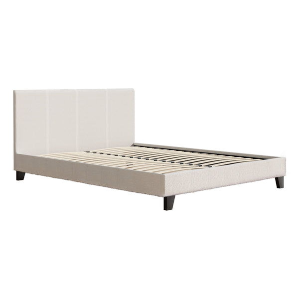 Artiss Bed Frame Queen Size Boucle Fabric Mattress Base Platform Wooden Artiss
