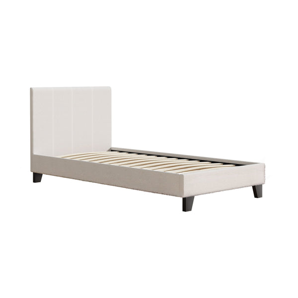 Artiss Bed Frame Single Size Boucle Fabric Mattress Base Platform Wooden Artiss