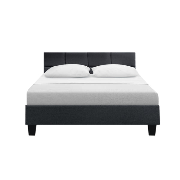 Artiss Tino Bed Frame Double Size Charcoal Fabric Artiss