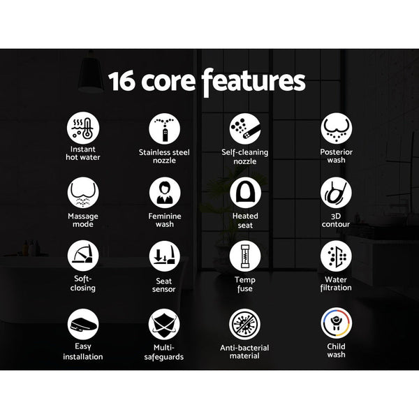 Cefito Bidet Electric Toilet Seat Cover Electronic Seats Auto Smart Spray Knob Cefito