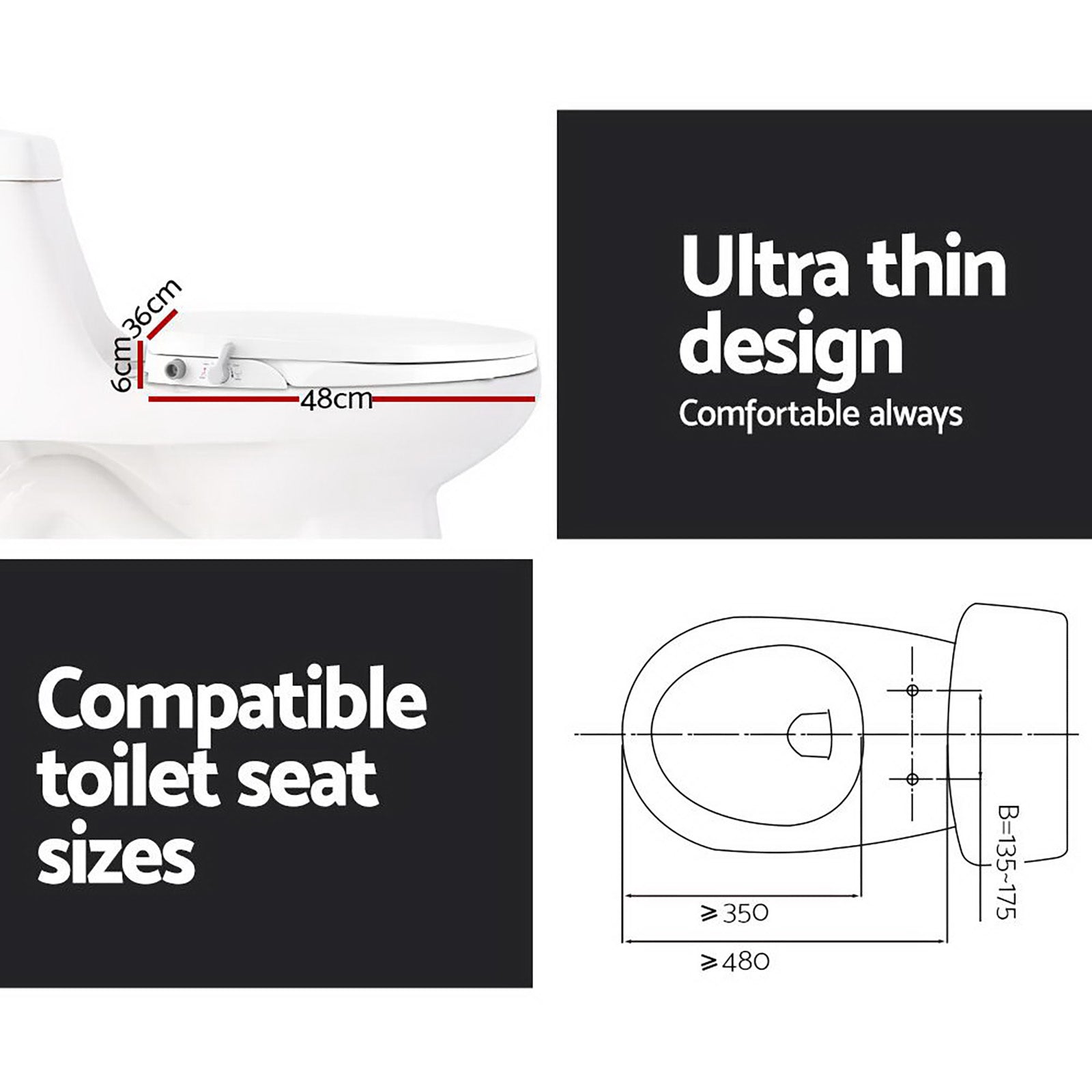 Non Electric Bidet Toilet Seat Bathroom  - White freeshipping - Awezingly