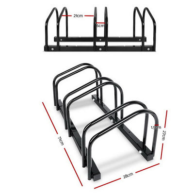 Weisshorn 3 Bike Stand Floor Bicycle Storage Black